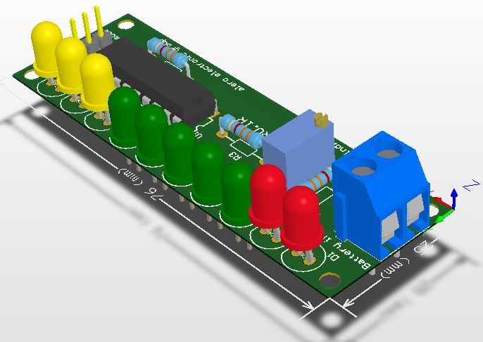 ساخت مدار نمایشگر سطح ولتاژ باتری 12 ولت