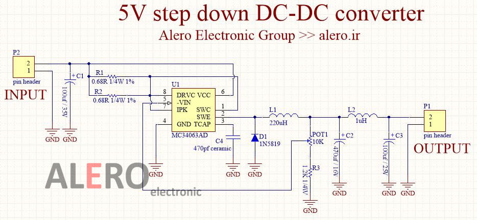 ساخت مبدل ولتاژ DC به DC کاهنده 5V